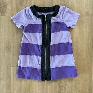 Nicole Miller Zip Front Striped Dress